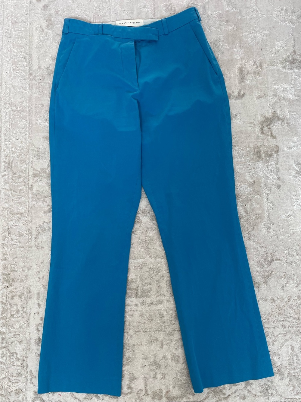 Etro Teal Boot-Cut Pants
